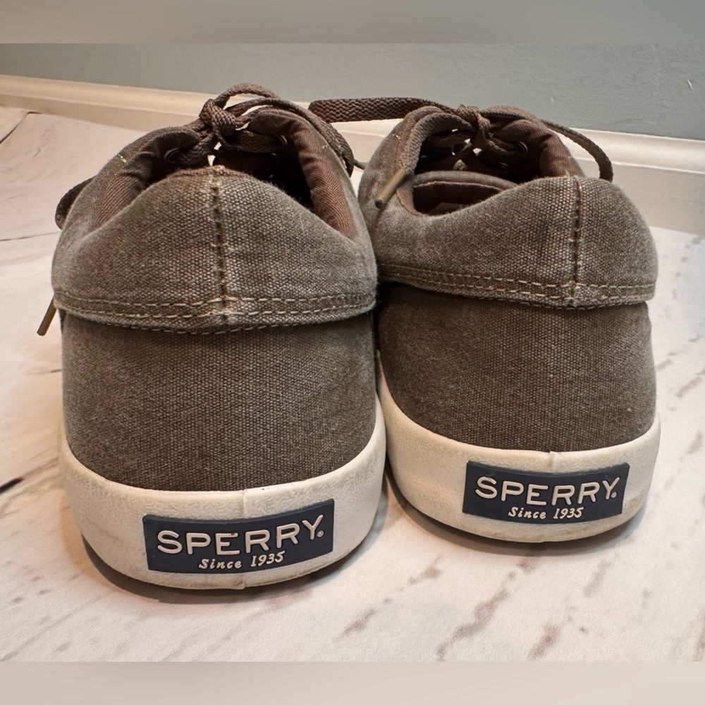 Sperry Men’s Brown Canvas Sneakers - Picture 2 of 7